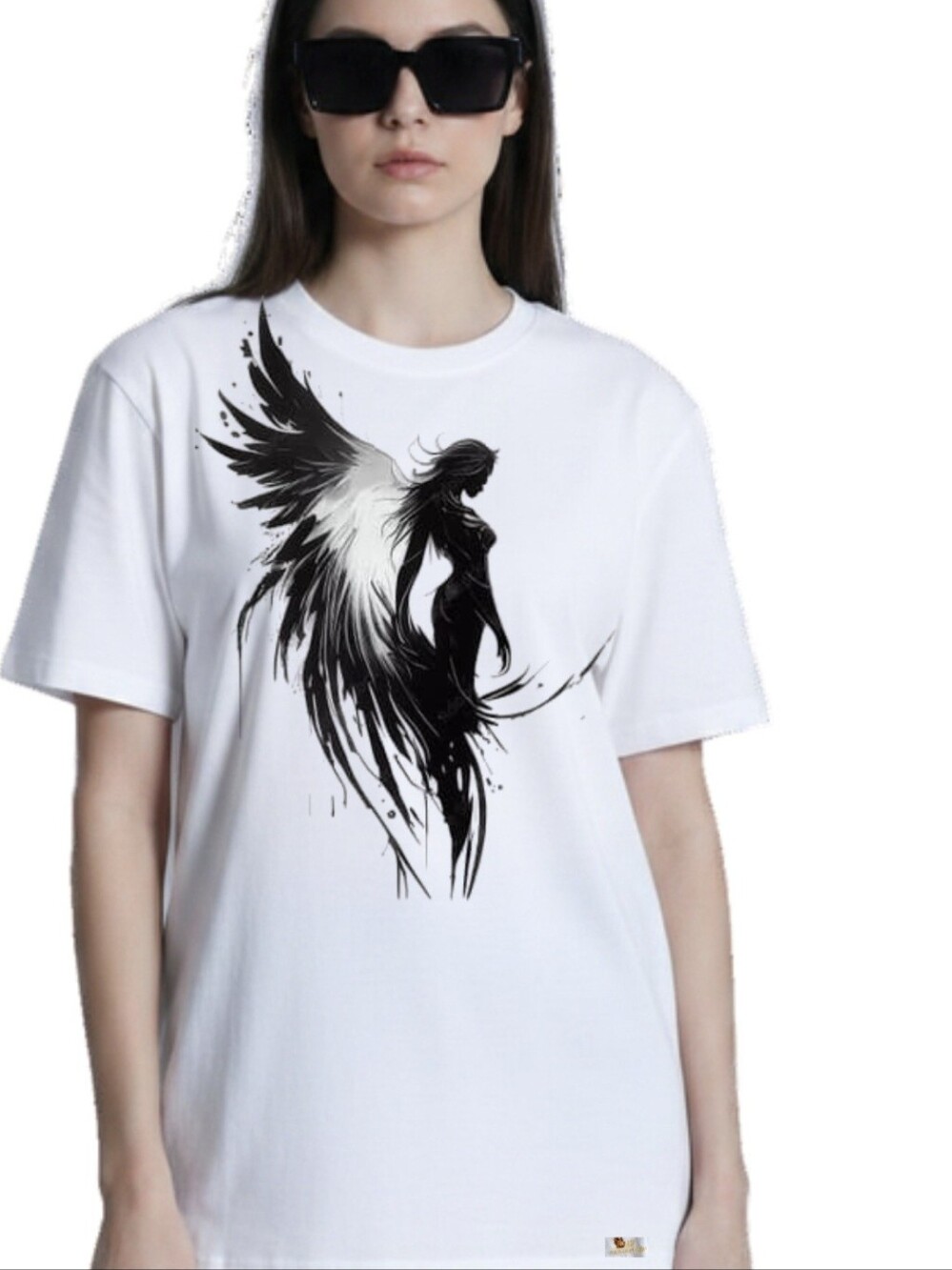 ✨ [LUXURY SELECTION] Custom Diagonal Angel Wing Tee - AD Golden Girl Boutique